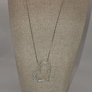 Open Heart Rhinestone Pendant Necklace
